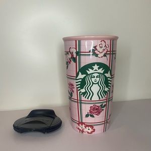Starbucks 2018 Limited Edition ban.do Floral Ceramic Travel Tumbler 12 oz